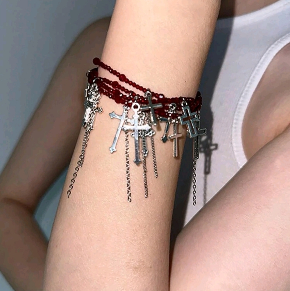 Goth multi layer bracelet
